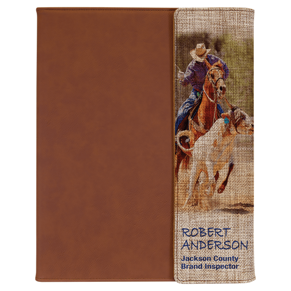 9.5" x 12" Rawhide Burlap Leatherette Portfolio – item SBL350 image 3