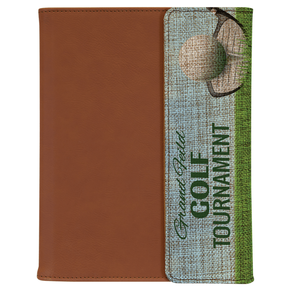 7" x 9" Rawhide Burlap Leatherette Portfolio – item SBL351 image 3