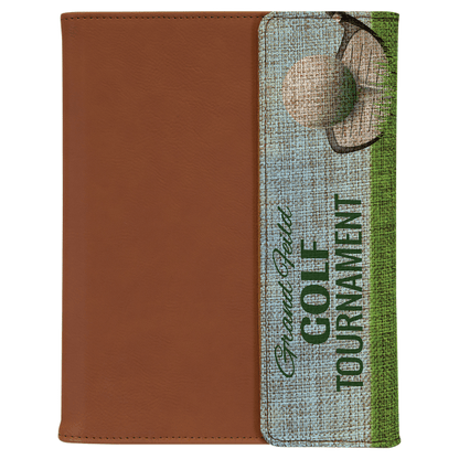 7" x 9" Rawhide Burlap Leatherette Portfolio – item SBL351 image 3