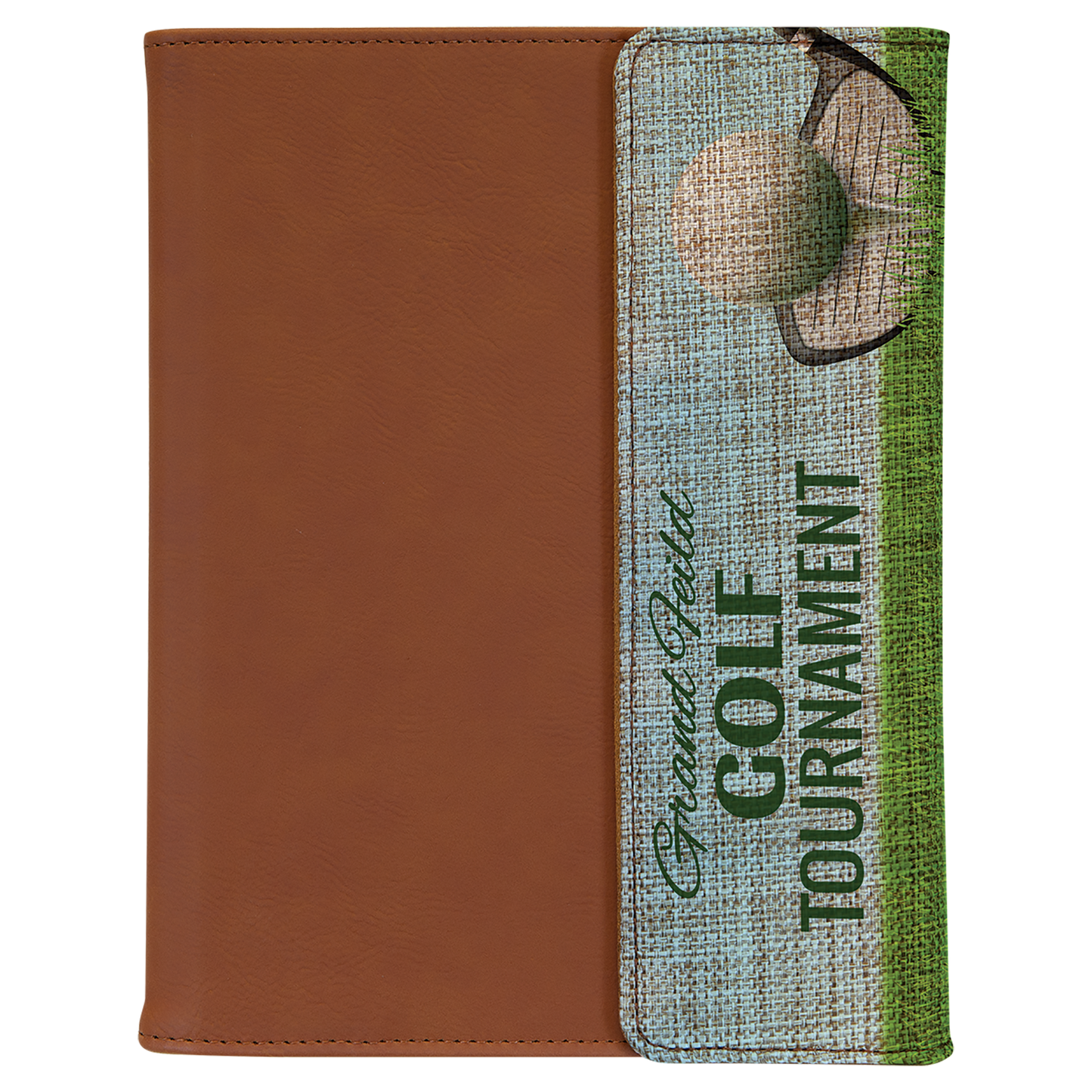 7" x 9" Rawhide Burlap Leatherette Portfolio – item SBL351 image 2