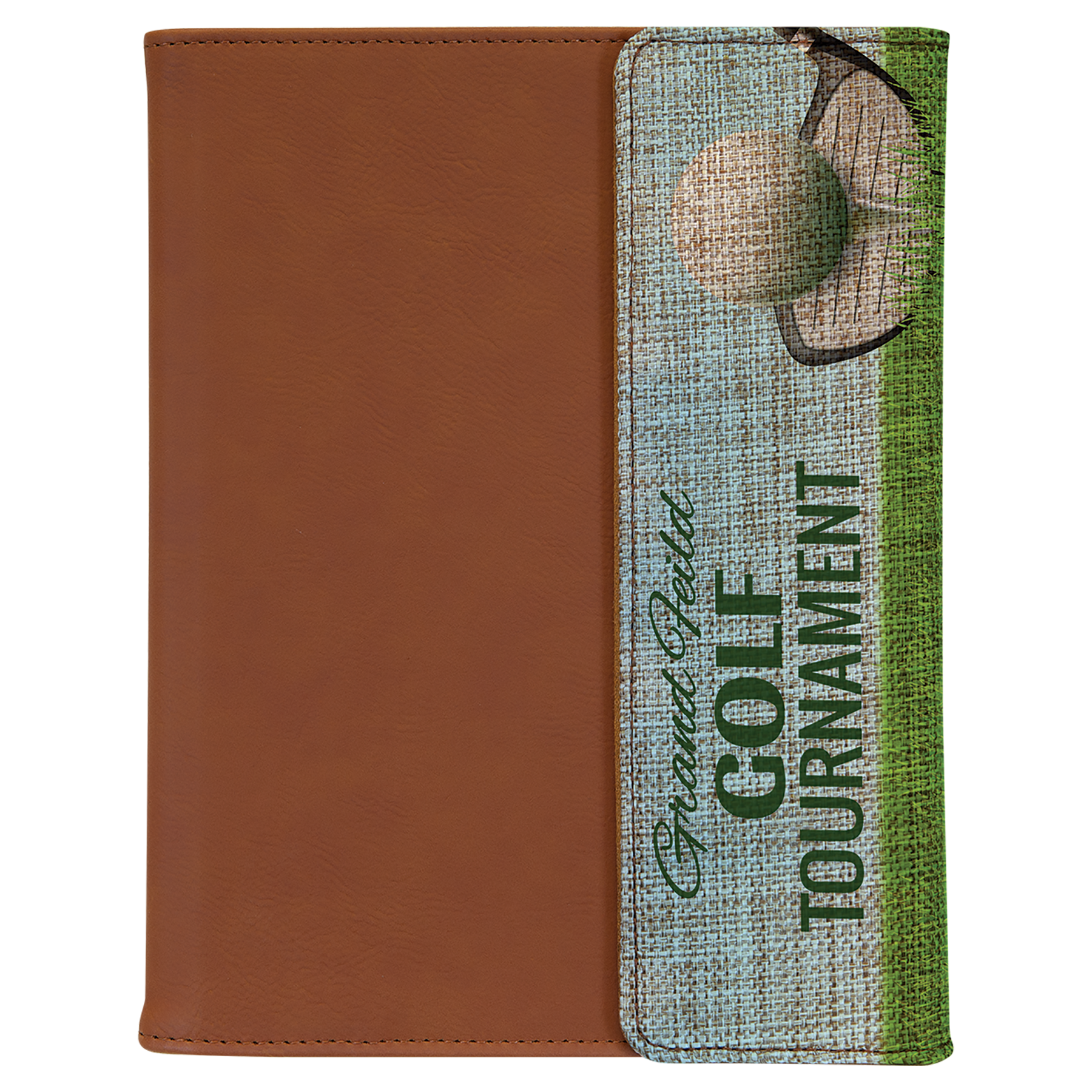 7" x 9" Rawhide Burlap Leatherette Portfolio – item SBL351 image 2