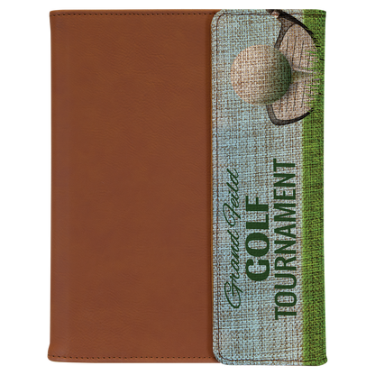 7" x 9" Rawhide Burlap Leatherette Portfolio – item SBL351 image 2