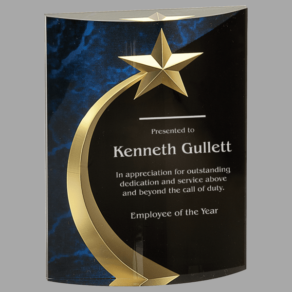 6" Rnd Shoot Star Marble Acrylic Award – item SHS1BM