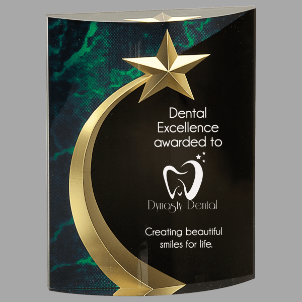 6" Rnd Shoot Star Marble Acrylic Award – item SHS1GM image 2