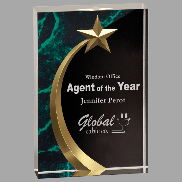 6.75" Sq Shoot Marble Acrylic Award – item SHS7GM image 2