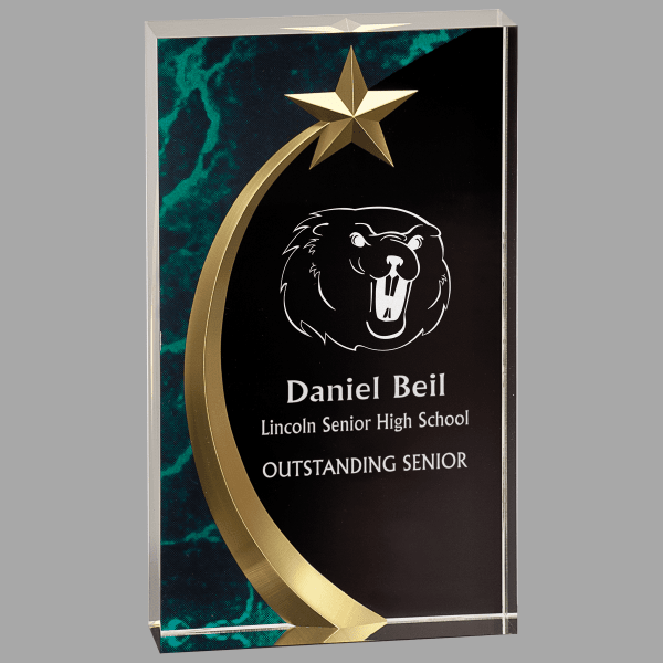 7.75" Sq Shoot Marble Acrylic Award – item SHS8GM image 2