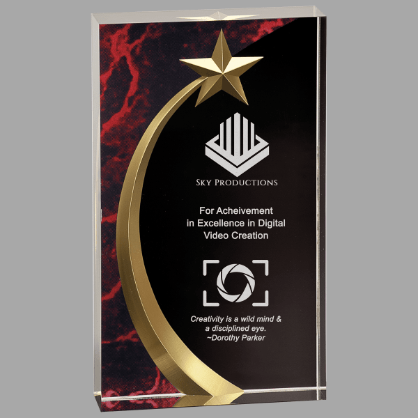 7.75" Sq Shoot Marble Acrylic Award – item SHS8RM image 3
