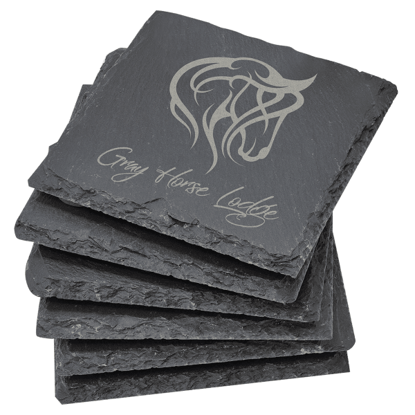 4" x 4" Square Slate Coaster Set-6 Piece – item SLT003