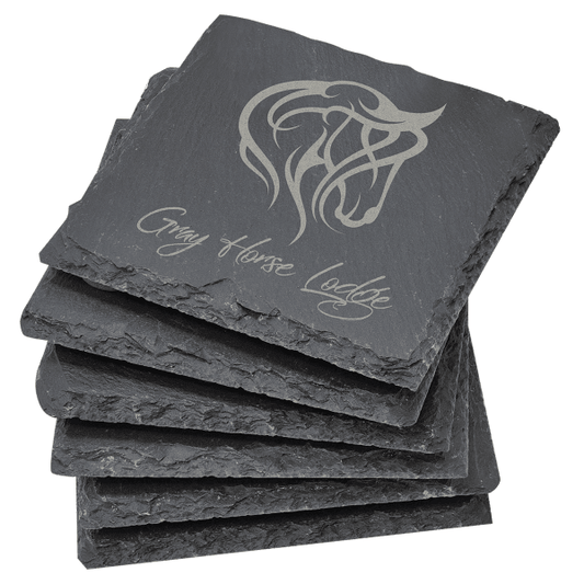 4" x 4" Square Slate Coaster Set-6 Piece – item SLT003