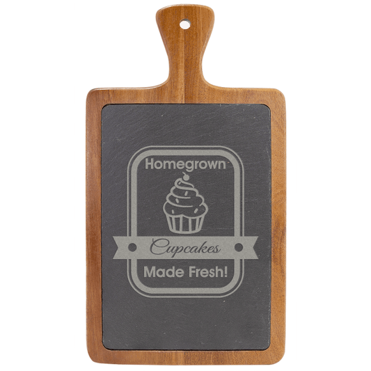 13.25" x 7" Acacia Wood/Slate Cutting Board – item SLT075
