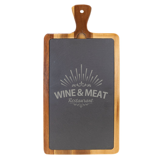 Acacia Wood and Slate Cutting Board – item SLT076