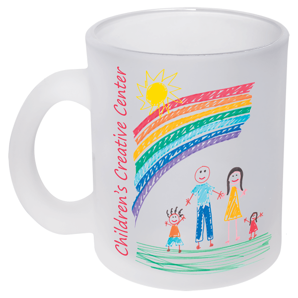 10 oz. Sublimatable Frosted Glass Mug with Handle – item SM10F