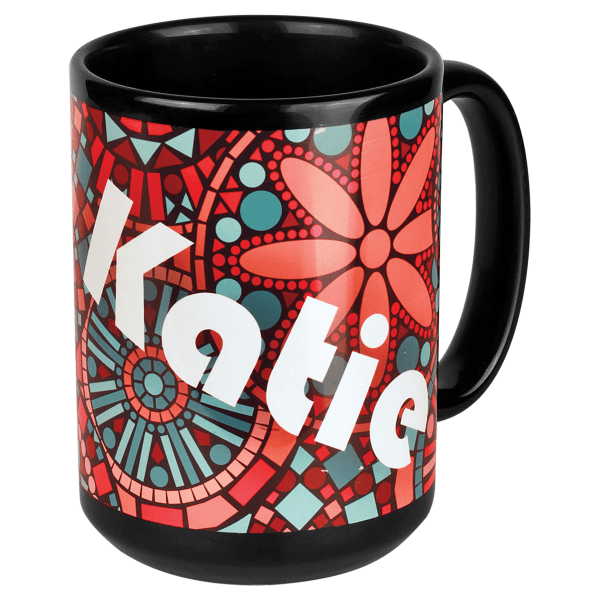 15 oz. Black/White Sublimatable Ceramic Banner Mug – item SM15BKW