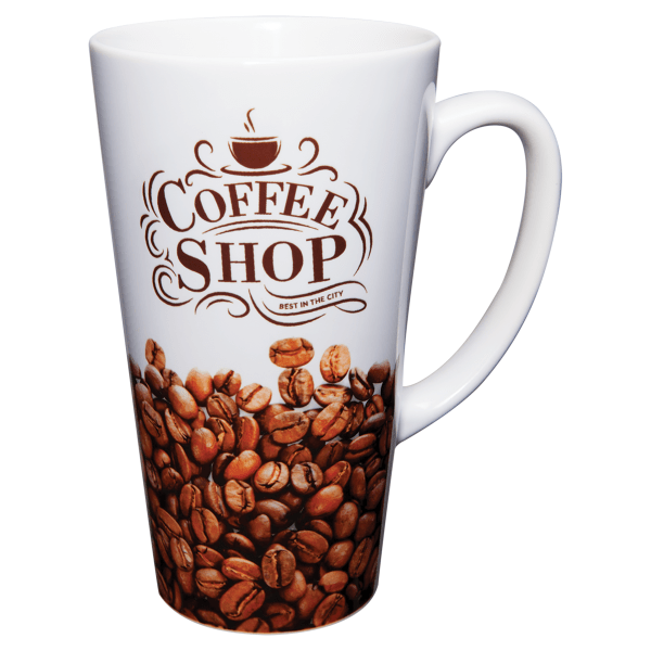 17 oz. Sublimatable White Latte Mug with Handle – item SM17W