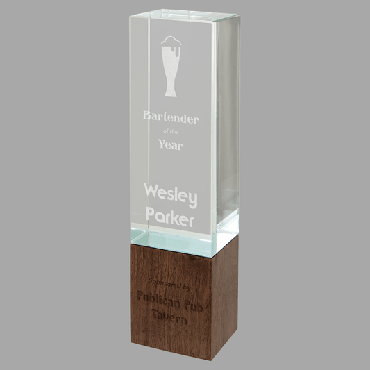 9" Rectangle Sierra Glass Award – item SRG04