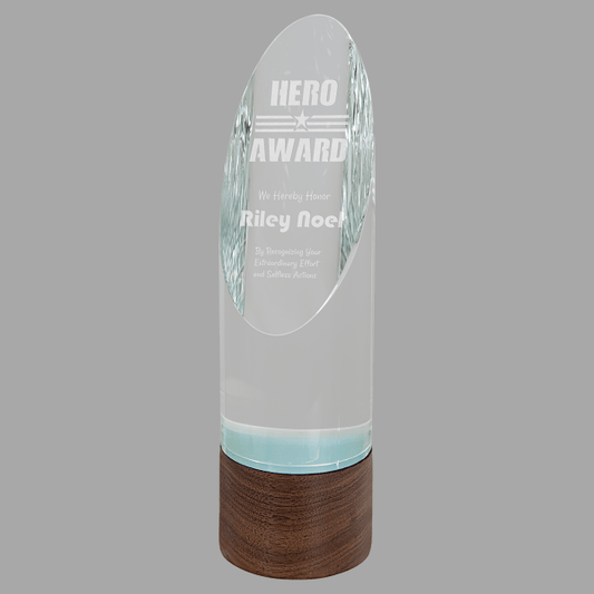 9.75" Cylinder Sierra Glass Award – item SRG08