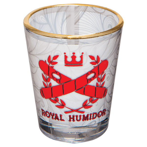 1.5 oz. Sublimatable Shot Glass with Gold Rim – item SSG10G