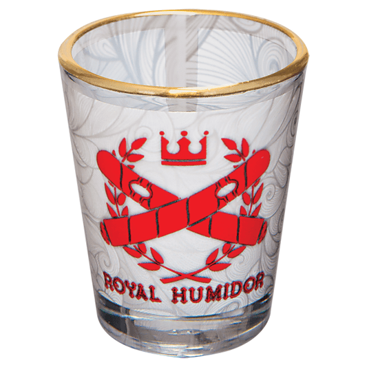 1.5 oz. Sublimatable Shot Glass with Gold Rim – item SSG10G