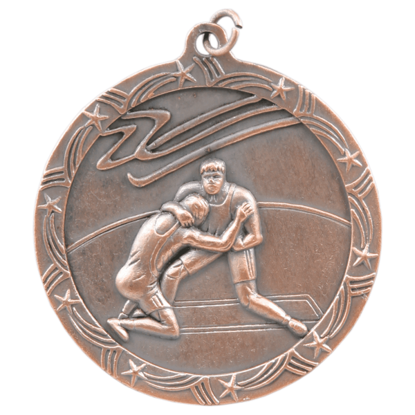 2.5" Wrestling Star Medal – item ST65 image 3