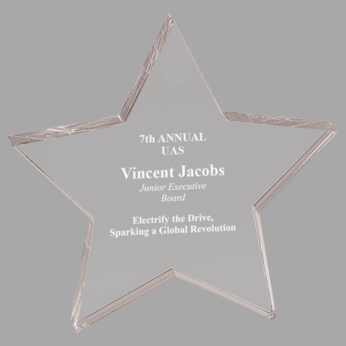 5" x 5" Clear Star Acrylic Paperweight — STA5C