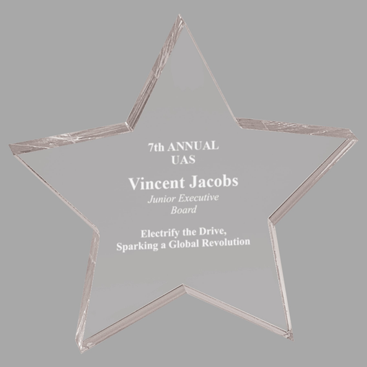 5" x 5" Clear Star Acrylic Paperweight — STA5C