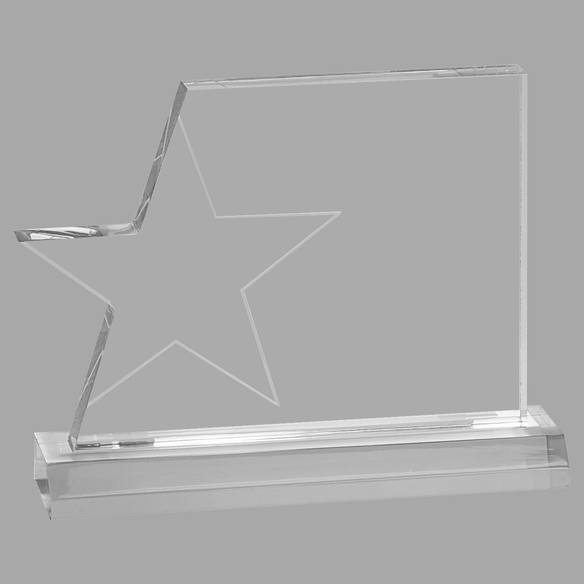 7 1/4" x 5 1/4" Clear Star Page Acrylic with 7 1/2" Base — STA7C