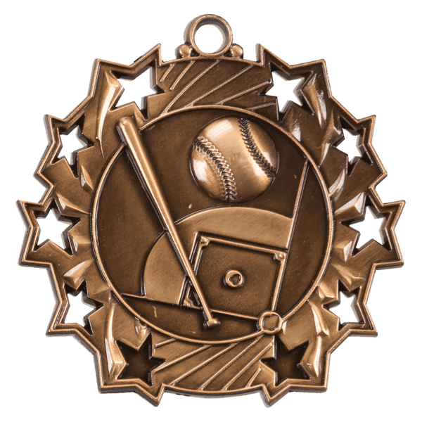 2.25" Baseball Ten Star Medal – item TS401 image 3