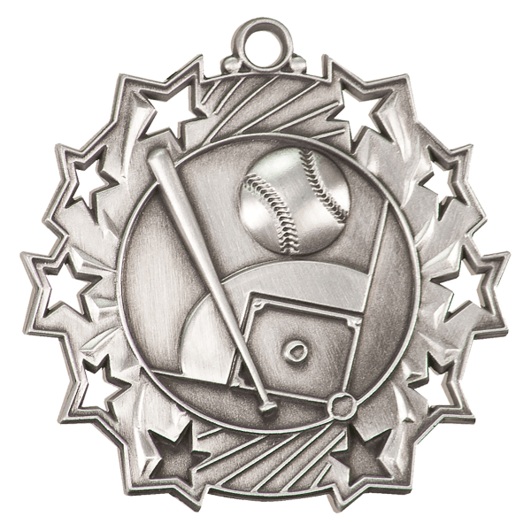 2.25" Baseball Ten Star Medal – item TS401 image 2