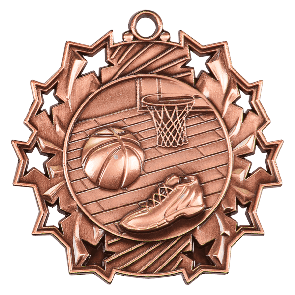 2.25" Basketball Ten Star Medal – item TS402 image 3