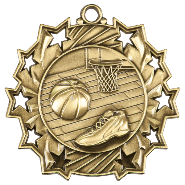 2.25" Basketball Ten Star Medal – item TS402