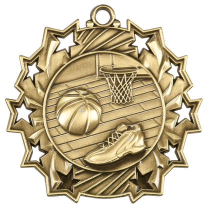 2.25" Basketball Ten Star Medal – item TS402