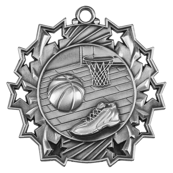 2.25" Basketball Ten Star Medal – item TS402 image 2