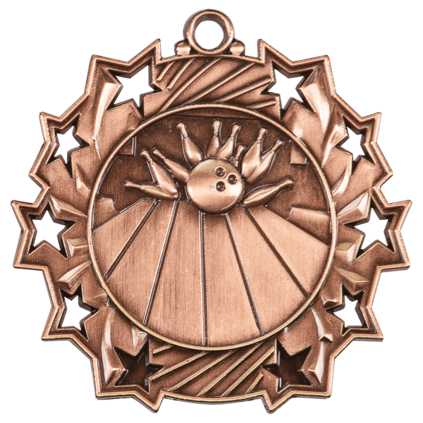 2.25" Bowling Ten Star Medal – item TS403 image 3