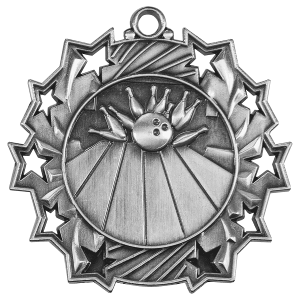 2.25" Bowling Ten Star Medal – item TS403 image 2