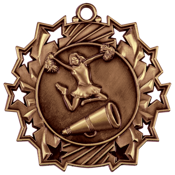 2.25" Cheerleading Ten Star Medal – item TS404 image 3