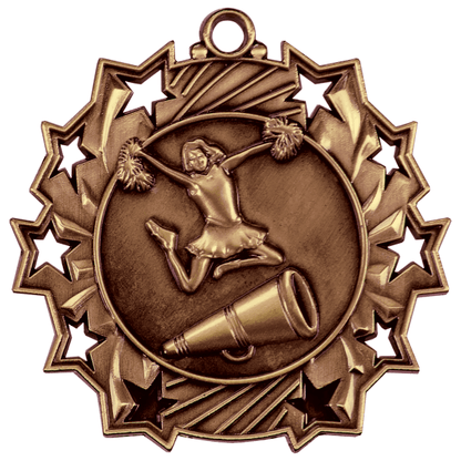 2.25" Cheerleading Ten Star Medal – item TS404 image 3