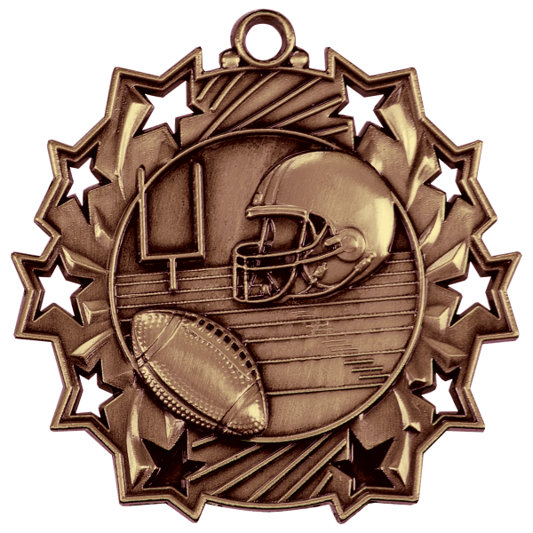 2.25" Football Ten Star Medal – item TS405 image 3