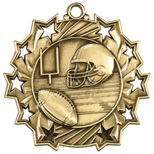 2.25" Football Ten Star Medal – item TS405