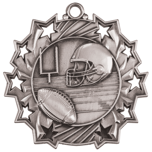 2.25" Football Ten Star Medal – item TS405 image 2
