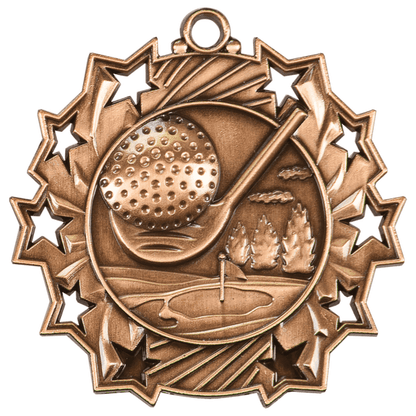 2.25" Golf Ten Star Medal – item TS406 image 3