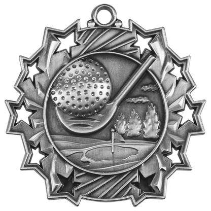 2.25" Golf Ten Star Medal – item TS406 image 2
