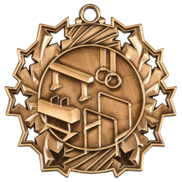 2.25" Gymnastics Ten Star Medal – item TS407 image 3