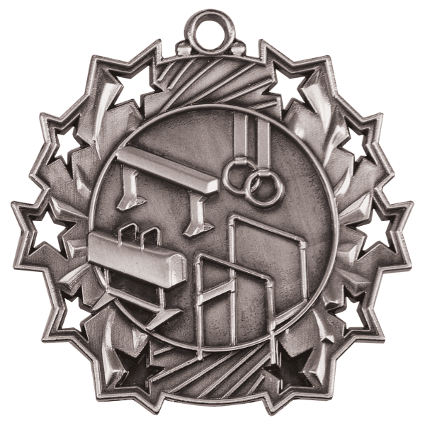 2.25" Gymnastics Ten Star Medal – item TS407 image 2
