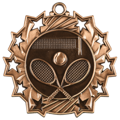 2.25" Tennis Ten Star Medal – item TS413 image 3