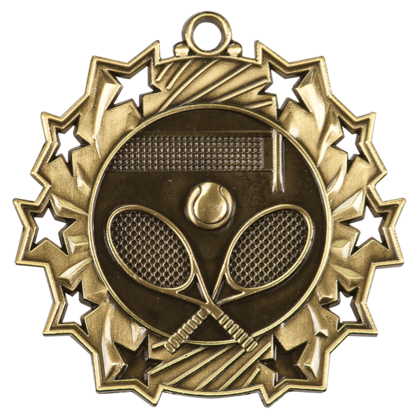 2.25" Tennis Ten Star Medal – item TS413