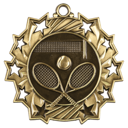 2.25" Tennis Ten Star Medal – item TS413