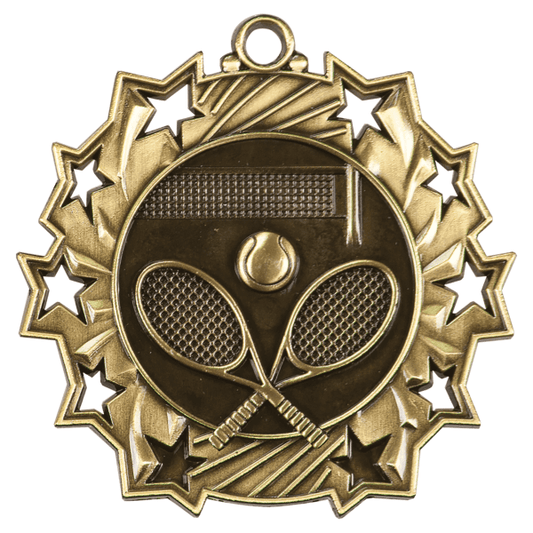 2.25" Tennis Ten Star Medal – item TS413