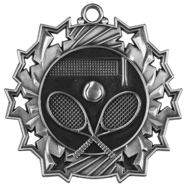 2.25" Tennis Ten Star Medal – item TS413 image 2