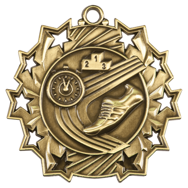 2.25" Track Ten Star Medal – item TS414