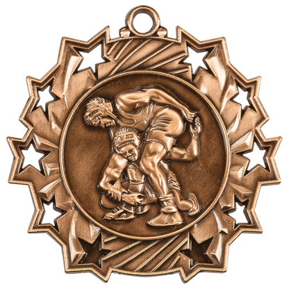 2.25" Wrestling Ten Star Medal – item TS418 image 3